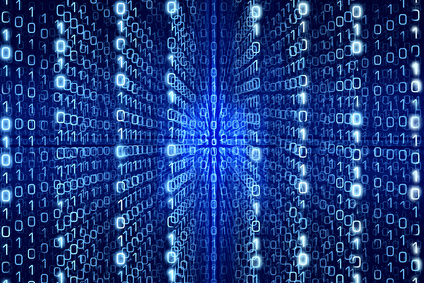Blue Matrix Abstract - Zeros and Ones - Digital background